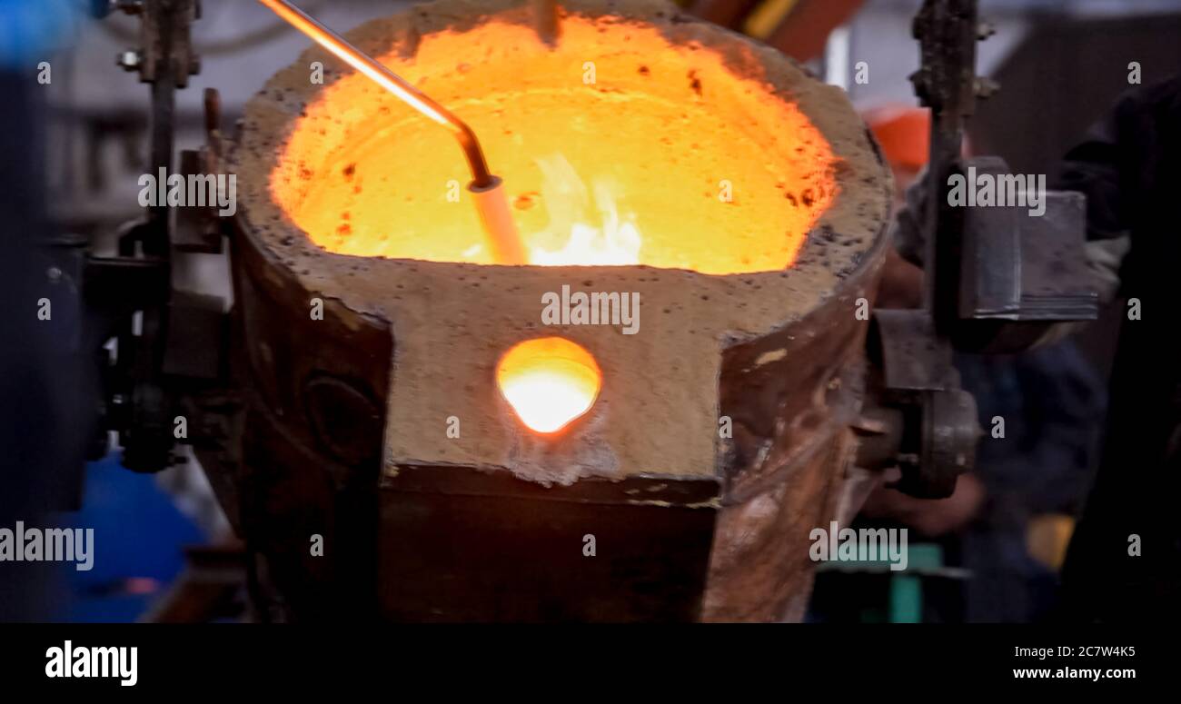 Liquid metal from blast furnace Stock Photo - Alamy