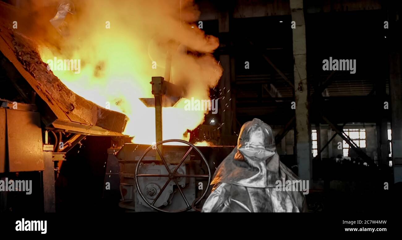 Liquid metal from blast furnace Stock Photo - Alamy