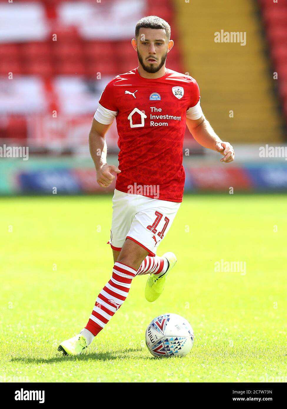 Barnsley's Conor Chaplin during the Sky Bet Championship match at Oakwell, Barnsley. Stock Photo