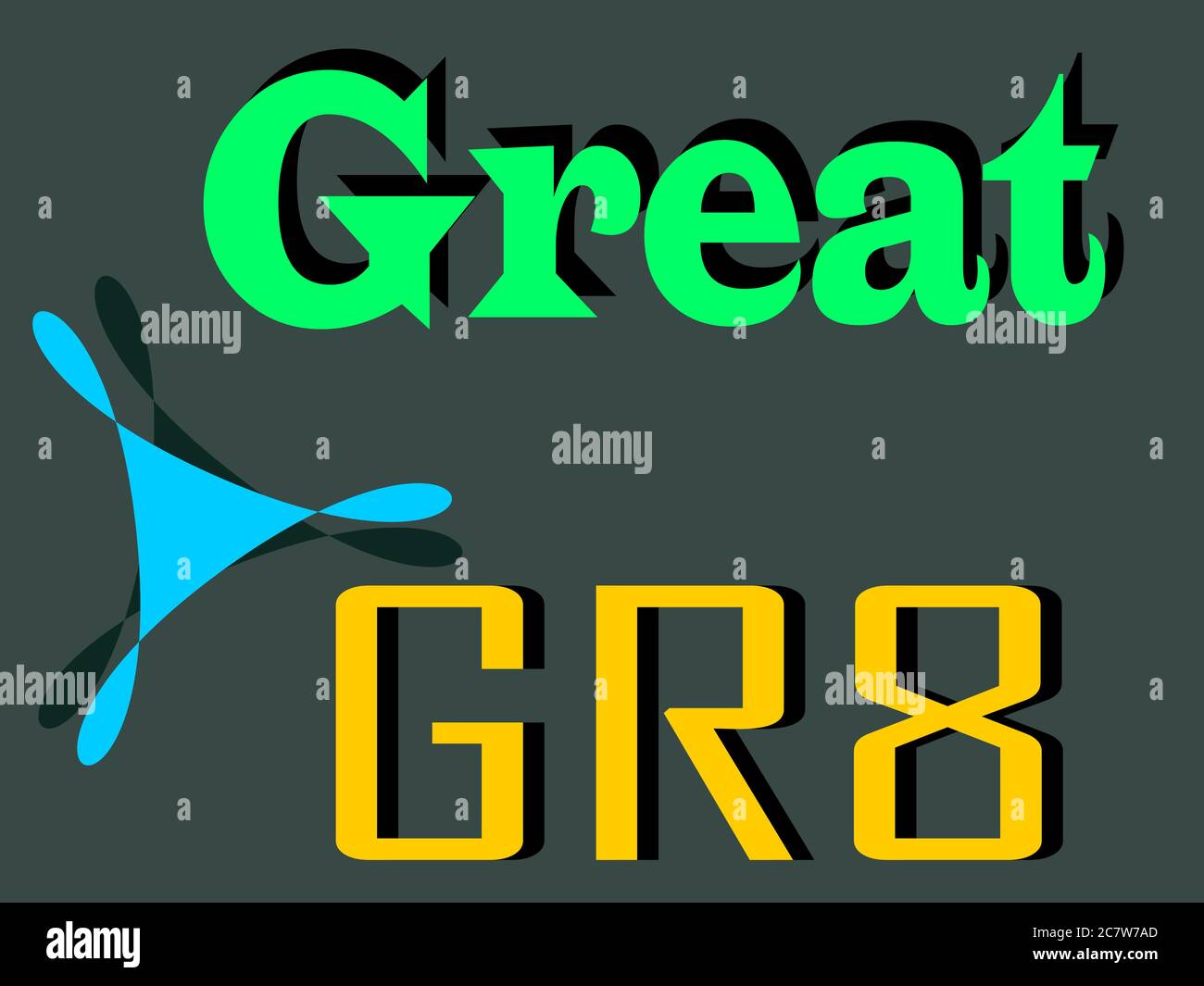 Great abbreviation is displayed with text and symbolic pattern on