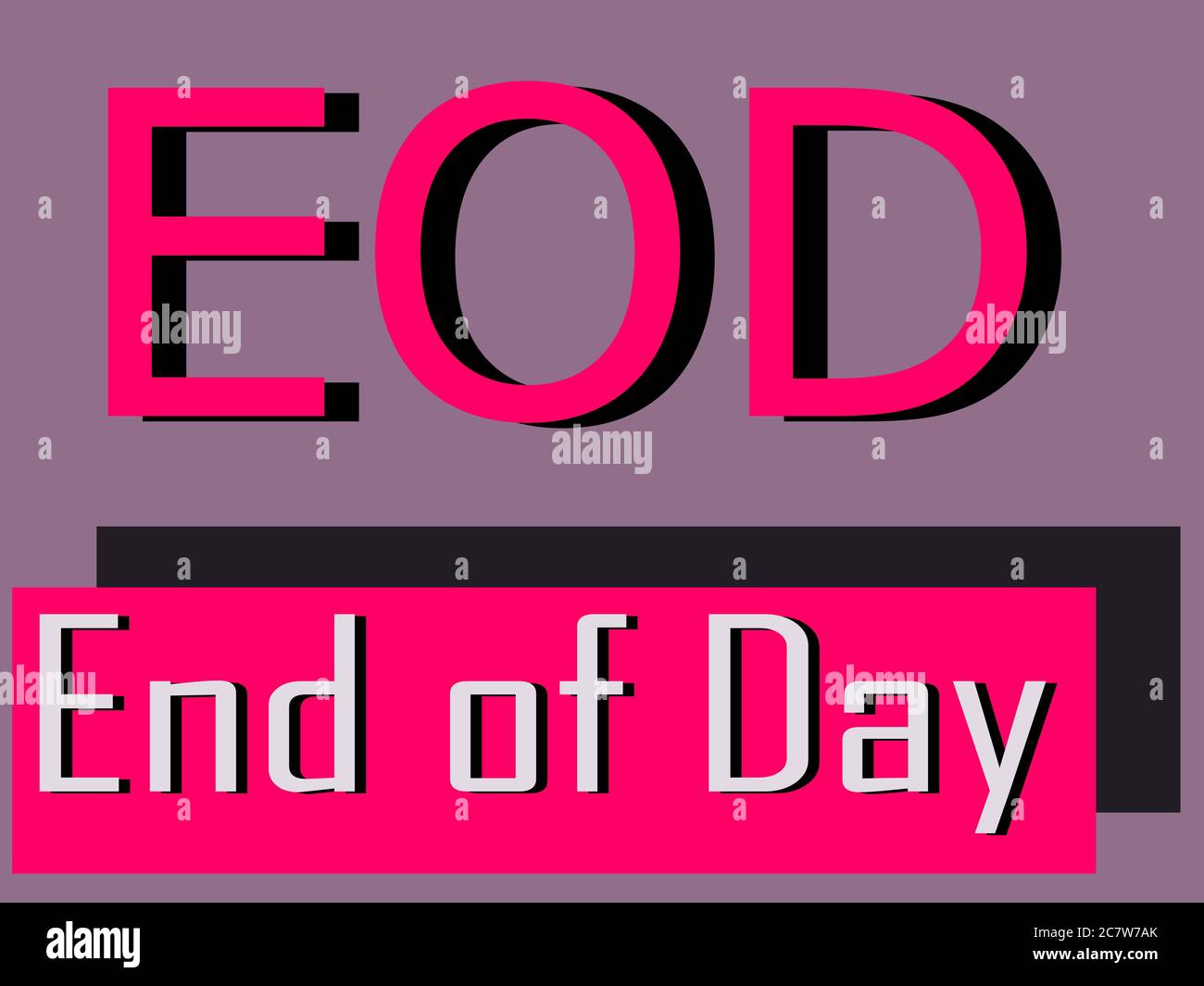 End of day abbreviation is displayed with text and symbolic pattern on
