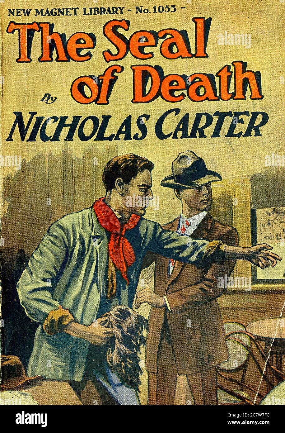 Nicholas Carter - The Seal of Death - New Magnet Library - Vintage Pulp Literary Stock Photo