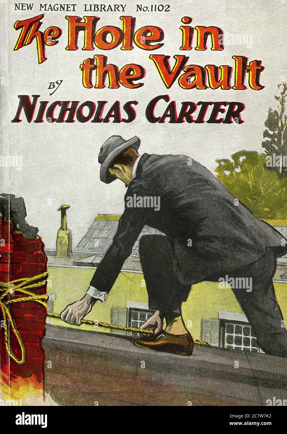 Nicholas Carter - The Hole in the Vault - New Magnet Library - Vintage Pulp Literary Stock Photo