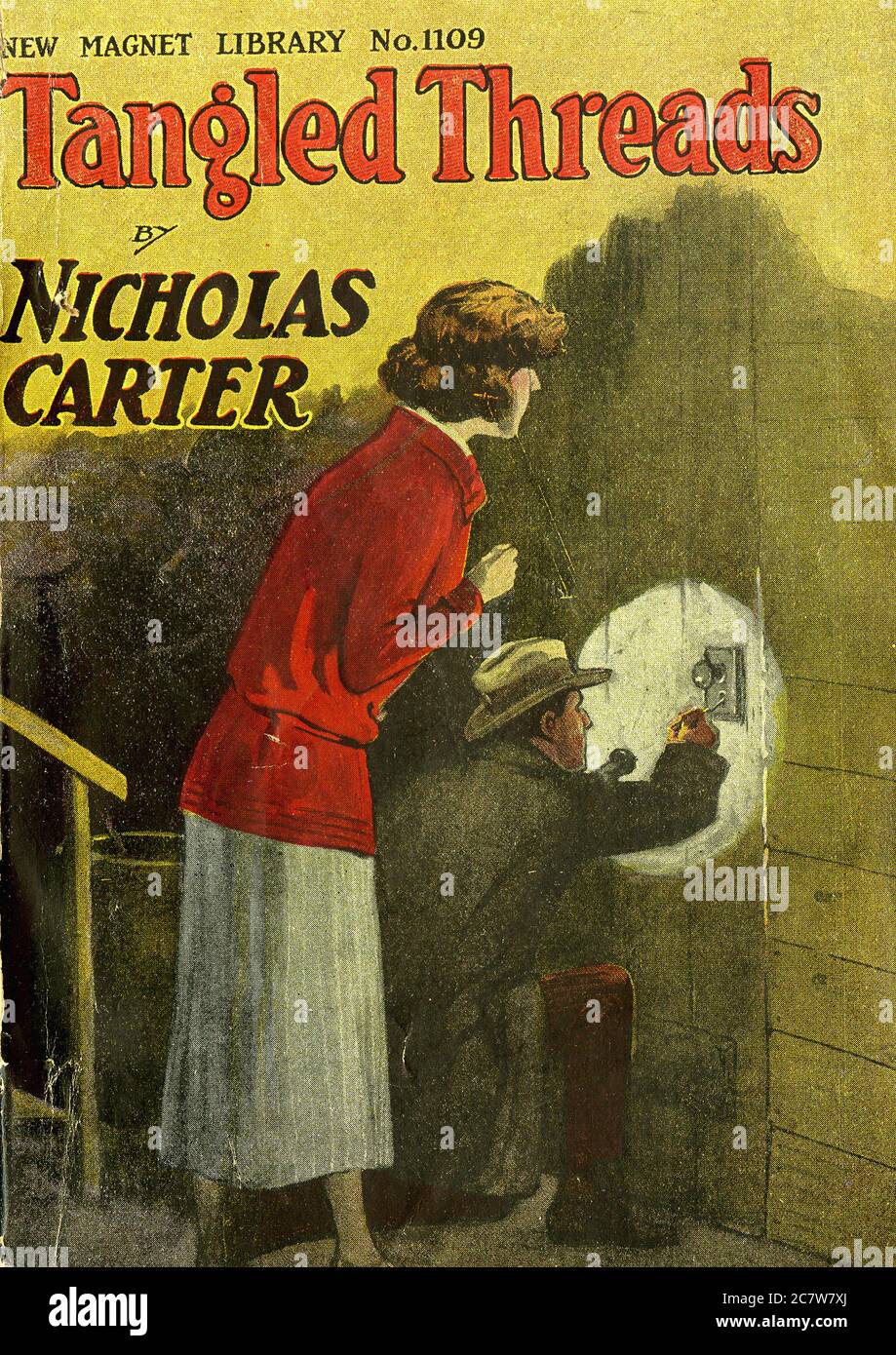 Nicholas Carter - Tangled Threads - New Magnet Library - Vintage Pulp Literary Stock Photo