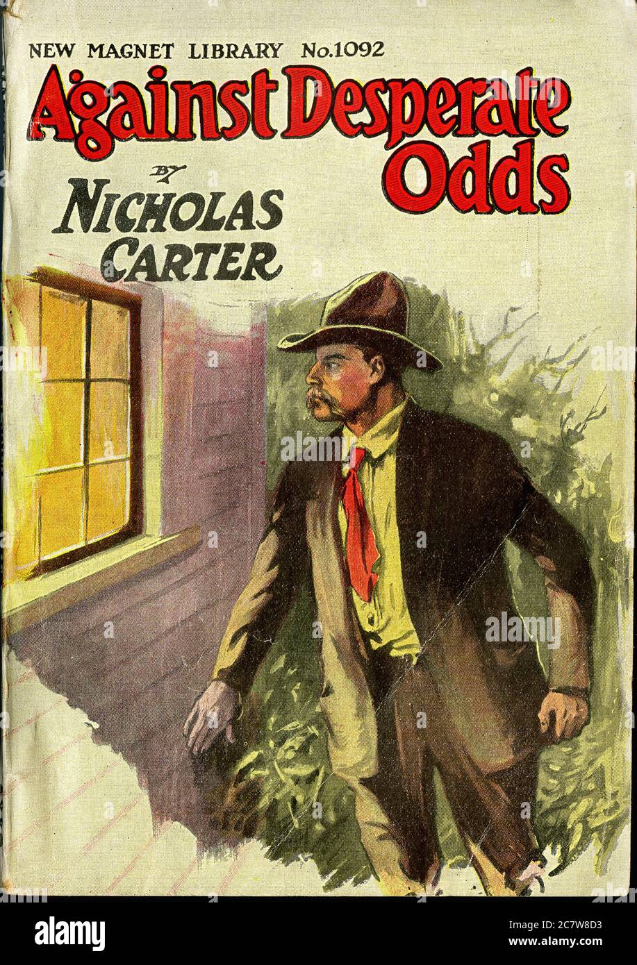 Nicholas Carter - Against Desperate Odds - New Magnet Library - Vintage Pulp Literary Stock Photo