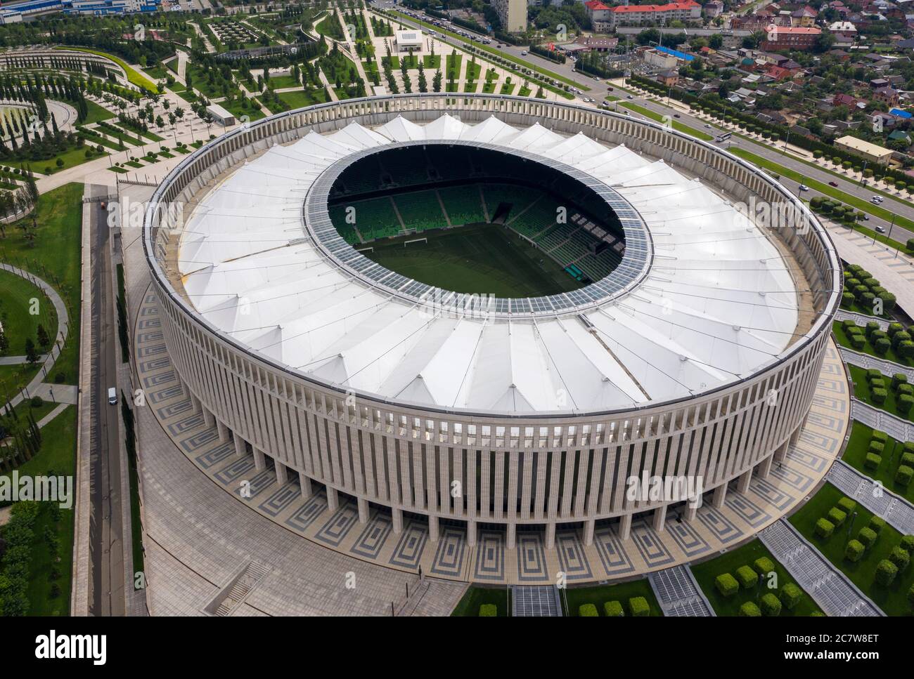 aerial view of the football stadium Stock Photo - Alamy