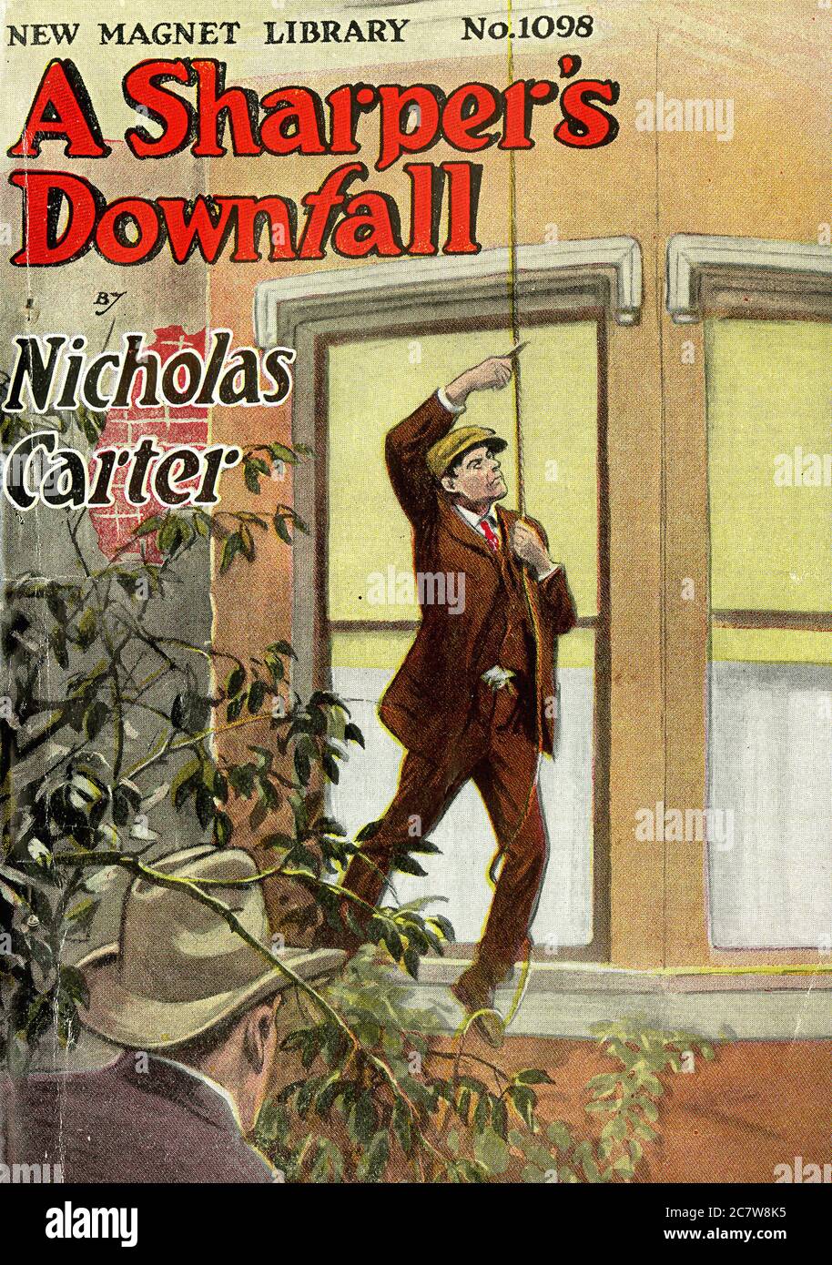 Nicholas Carter - A Sharper's Downfall - New Magnet Library - Vintage Pulp Literary Stock Photo