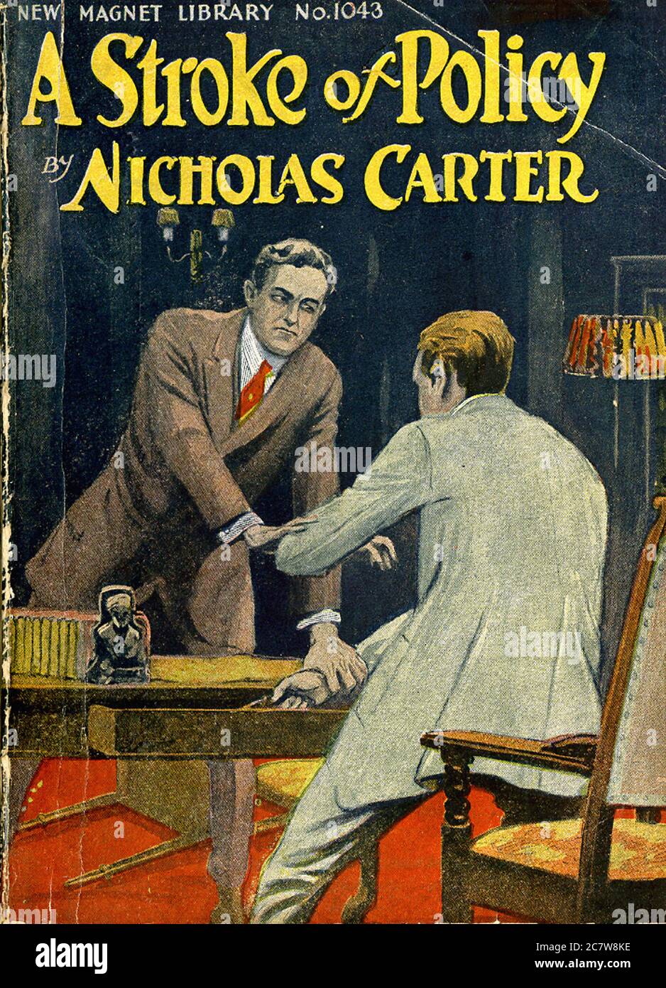 Nicholas Carter - A Stroke of Policy - New Magnet Library - Vintage Pulp Literary Stock Photo