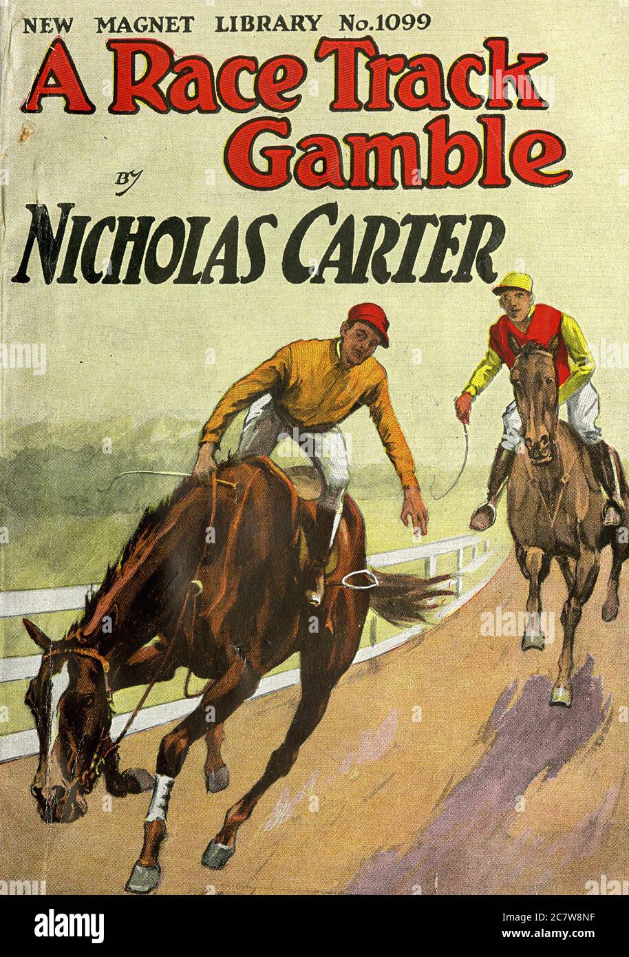 Nicholas Carter - A Racetrack Gamble - New Magnet Library - Vintage Pulp Literary Stock Photo