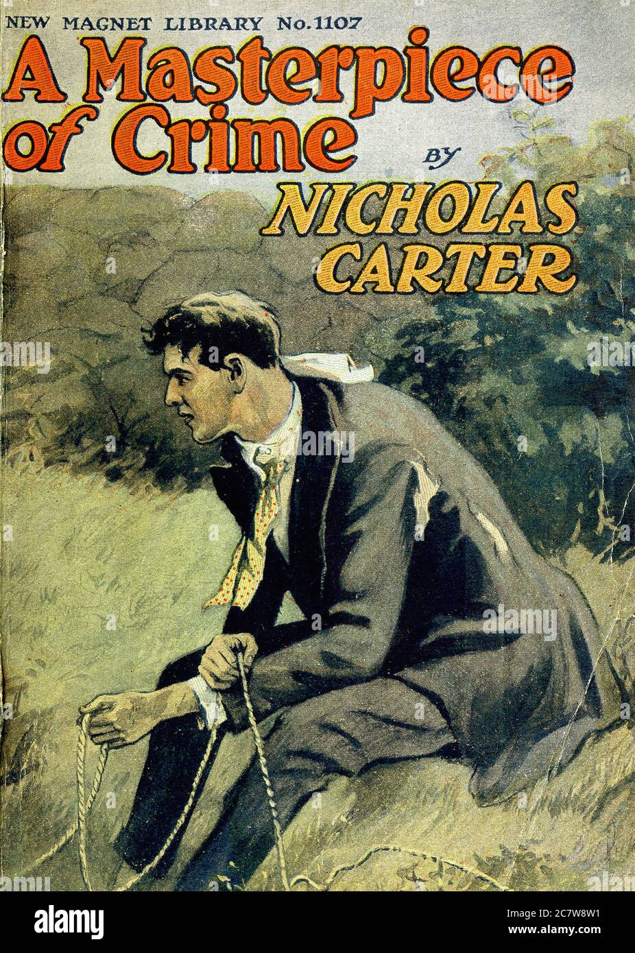 Nicholas Carter - A Masterpiece of Crime - New Magnet Library - Vintage Pulp Literary Stock Photo