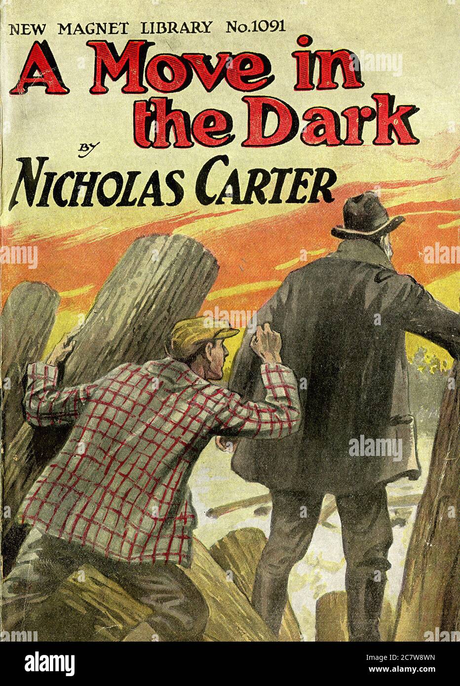 Nicholas Carter - A Move in the Dark - New Magnet Library - Vintage Pulp Literary Stock Photo