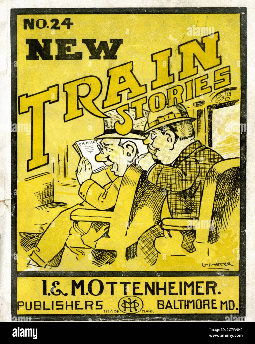 New Train Stories - Vintage early twenty century american jokes magazine Stock Photo