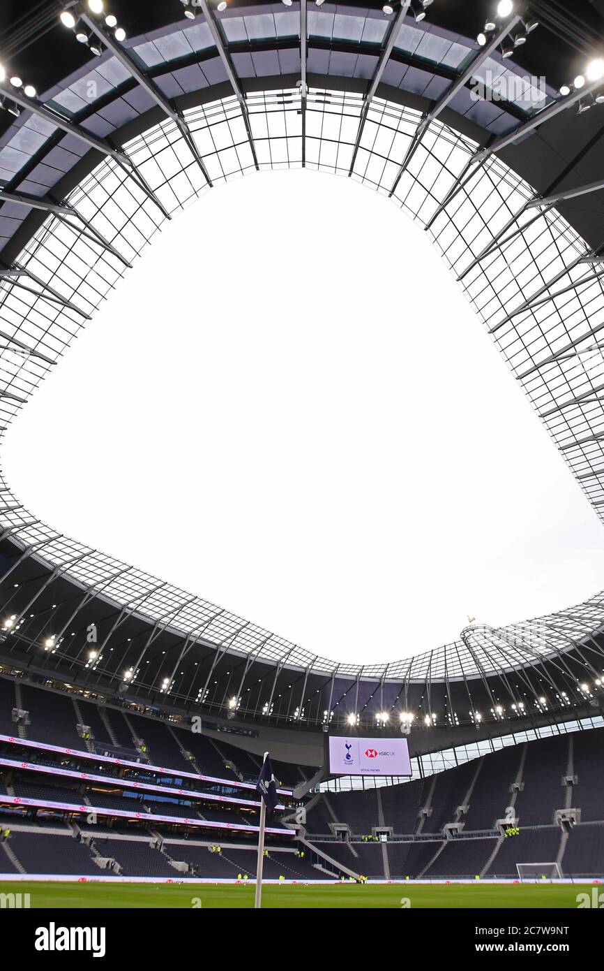 LONDON, ENGLAND - FEBRUARY 2, 2020: General view of the new Tottenham Hotspur Stadium pictured prior to the 2019/20 Premier League game between Tottenham Hotspur and Manchester City at Tottenham Hotspur Stadium. Stock Photo