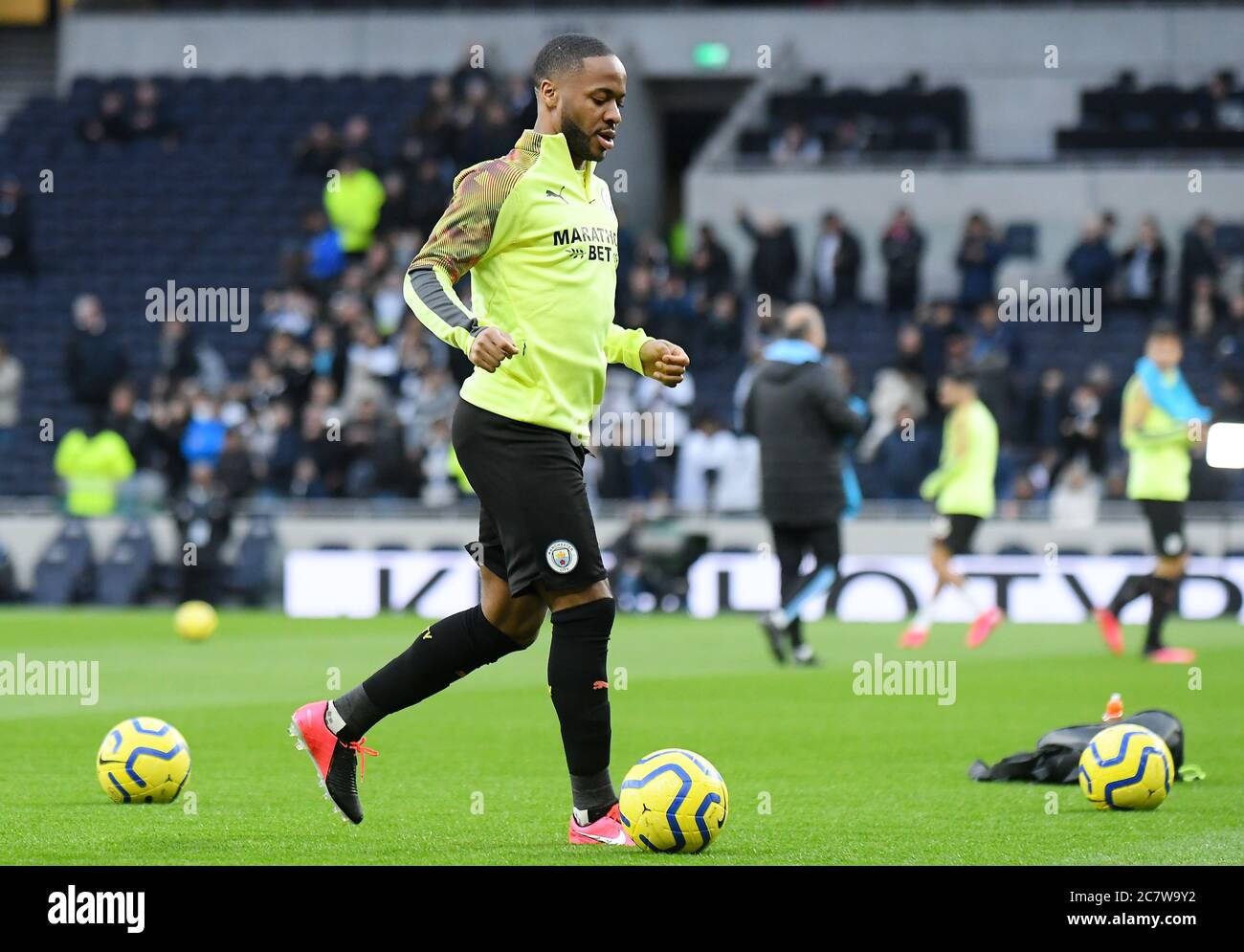LONDON, ENGLAND - FEBRUARY 2, 2020: Raheem Sterling of City pictured prior to the 2019/20 Premier League game between Tottenham Hotspur and Manchester City at Tottenham Hotspur Stadium. Stock Photo