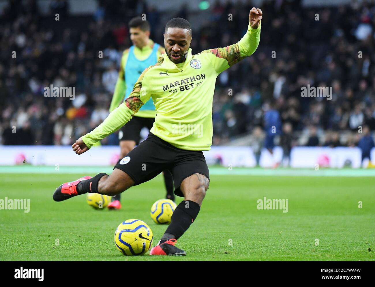 LONDON, ENGLAND - FEBRUARY 2, 2020: Raheem Sterling of City pictured prior to the 2019/20 Premier League game between Tottenham Hotspur and Manchester City at Tottenham Hotspur Stadium. Stock Photo