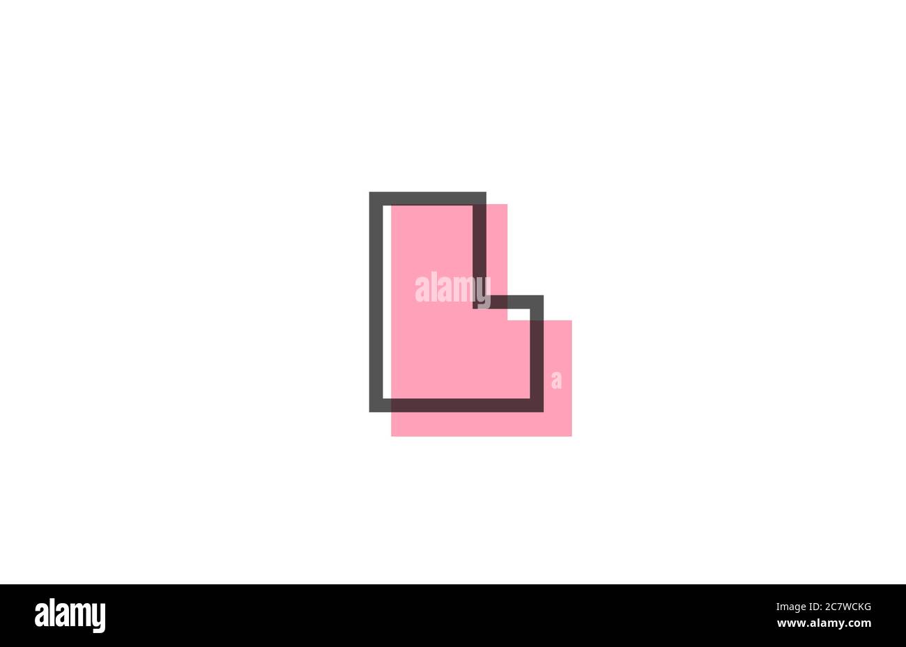 geometric L pink black line alphabet letter logo icon for company ...