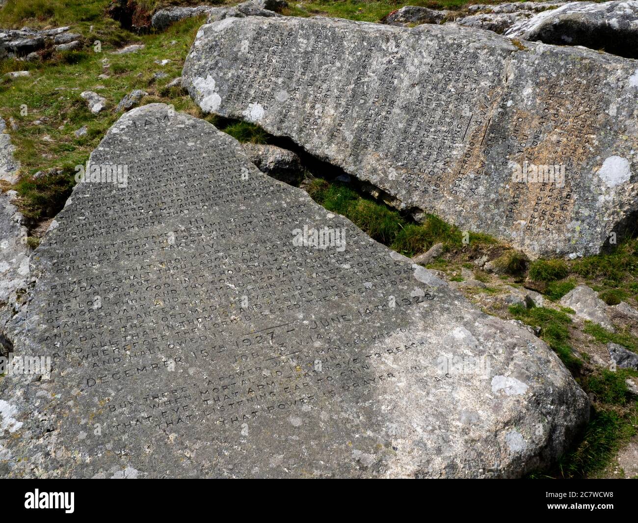 Ten Commandments Stones, Buckland Beacon, Dartmoor, Devon, UK Stock Photo