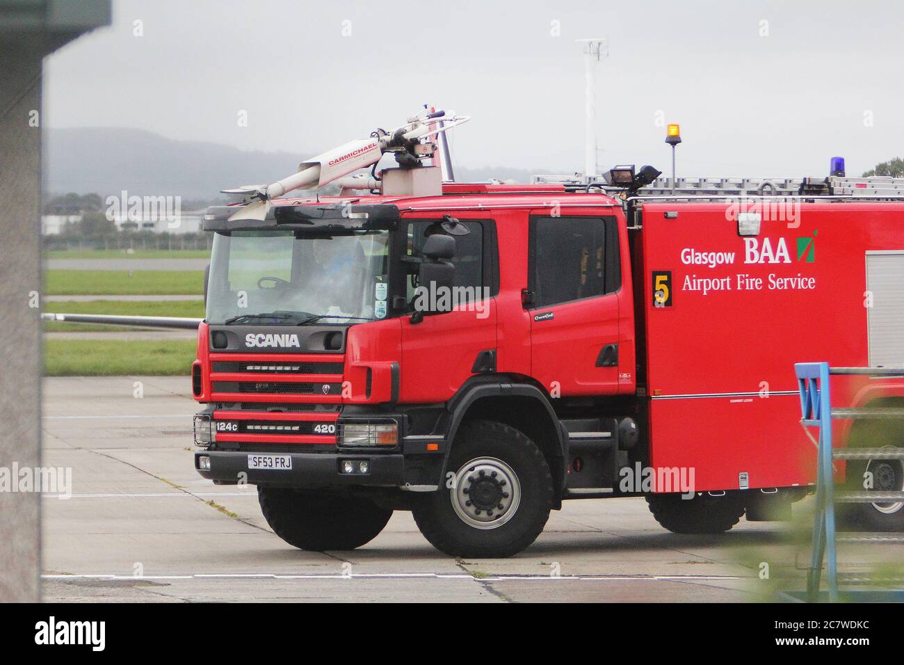 Glasgow Airport, Fire Engine Stock Photo Alamy