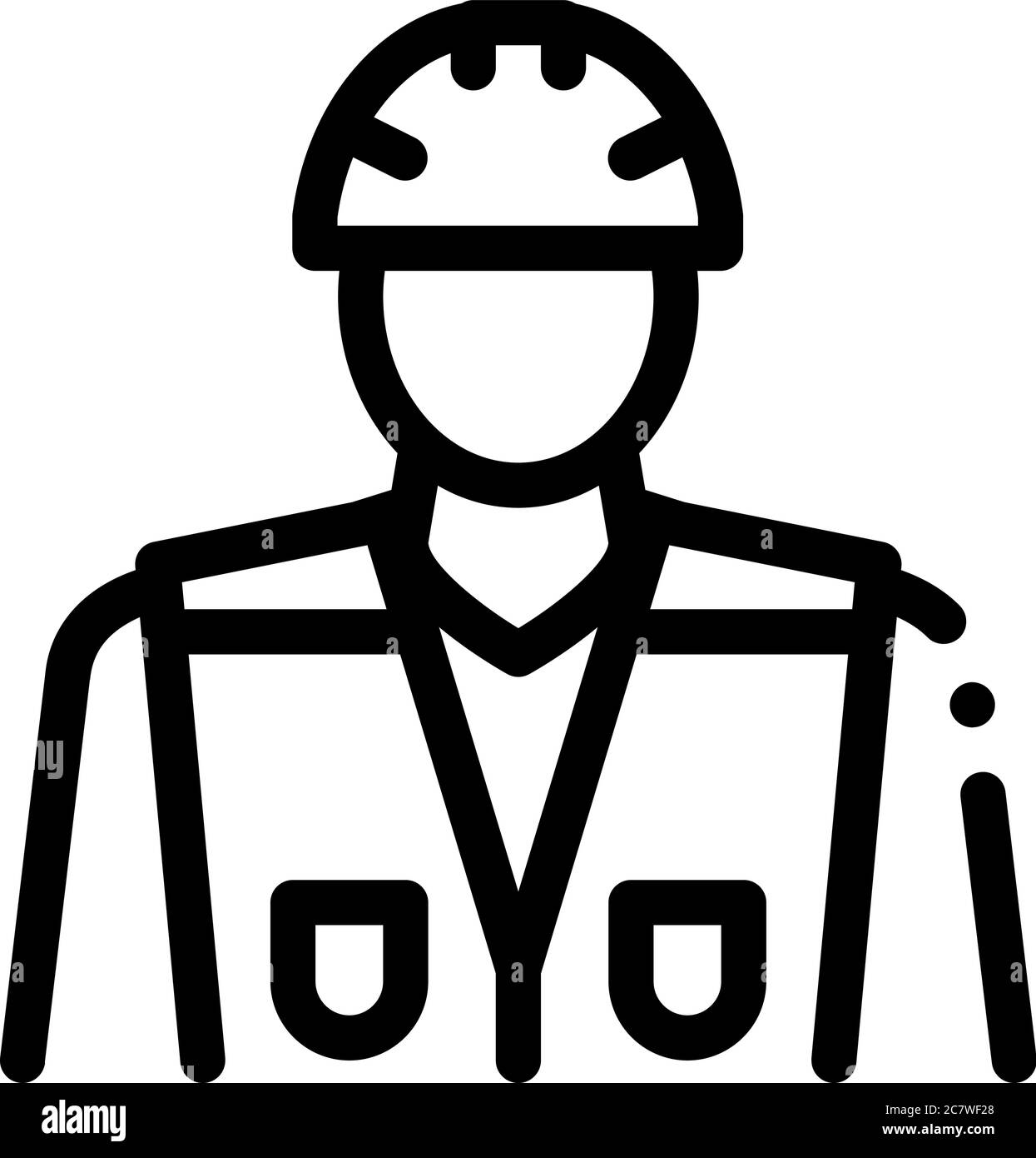 builder profession icon vector outline illustration Stock Vector Image ...