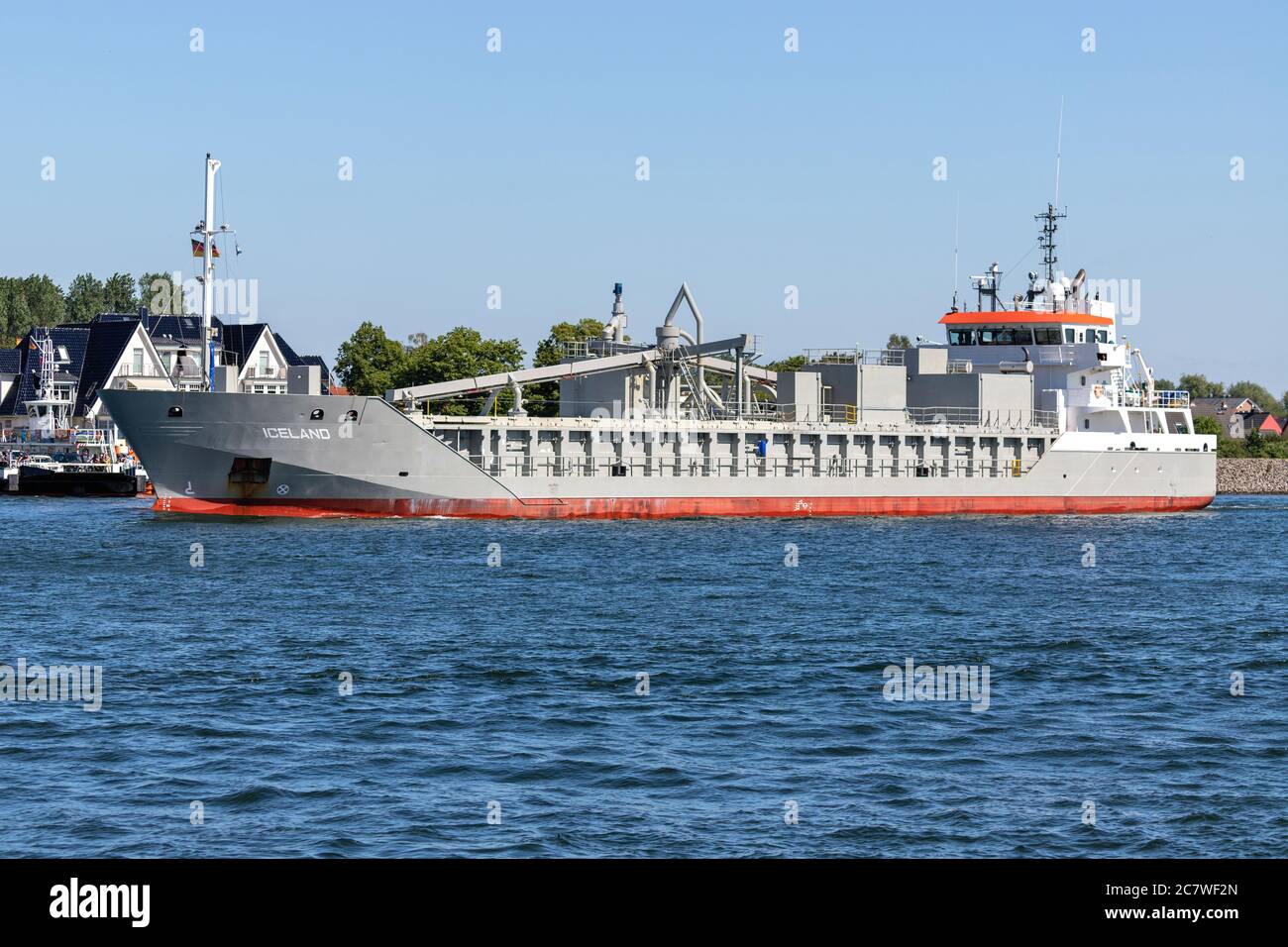 cement carrier ICELAND outbound Rostock Stock Photo