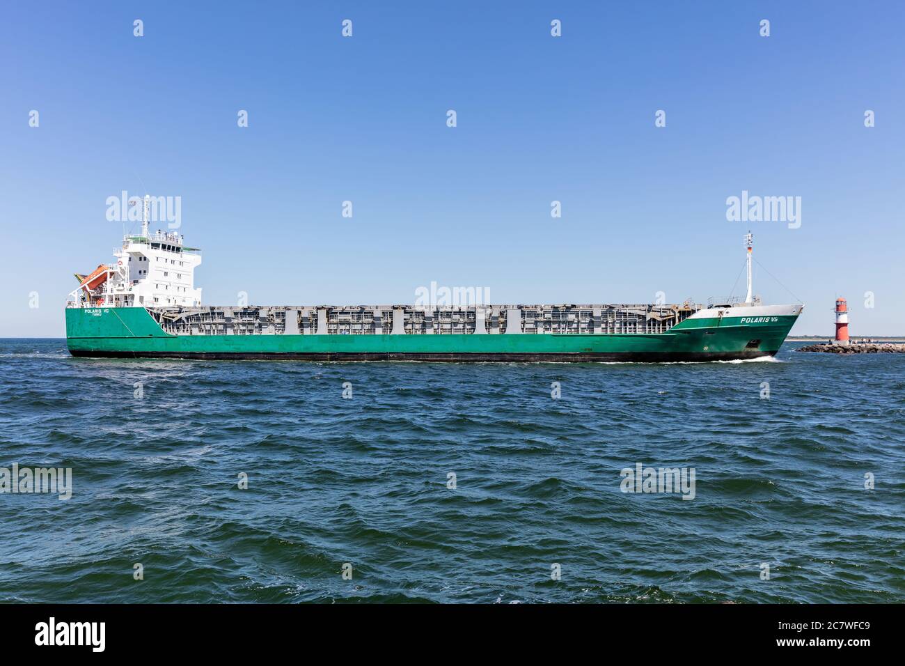 ro-ro cargo vessel POLARIS VG inbound Rostock Stock Photo
