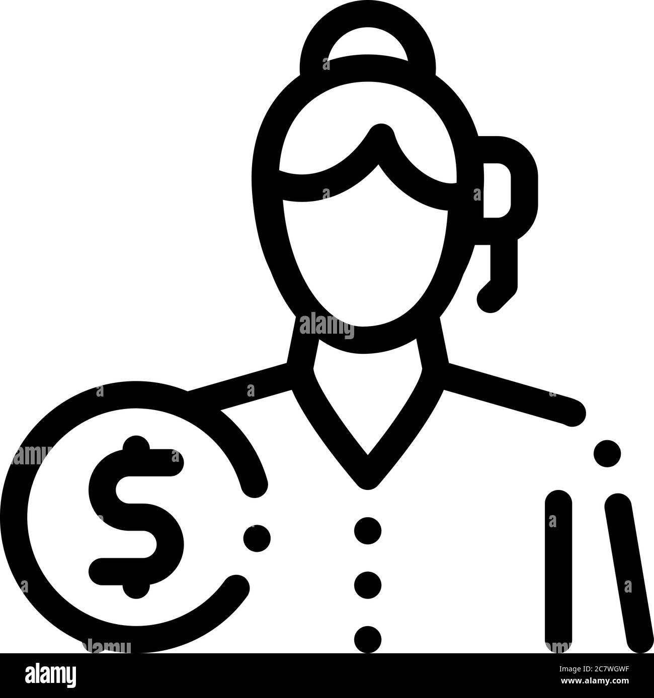 businesswoman profession icon vector outline illustration Stock Vector ...