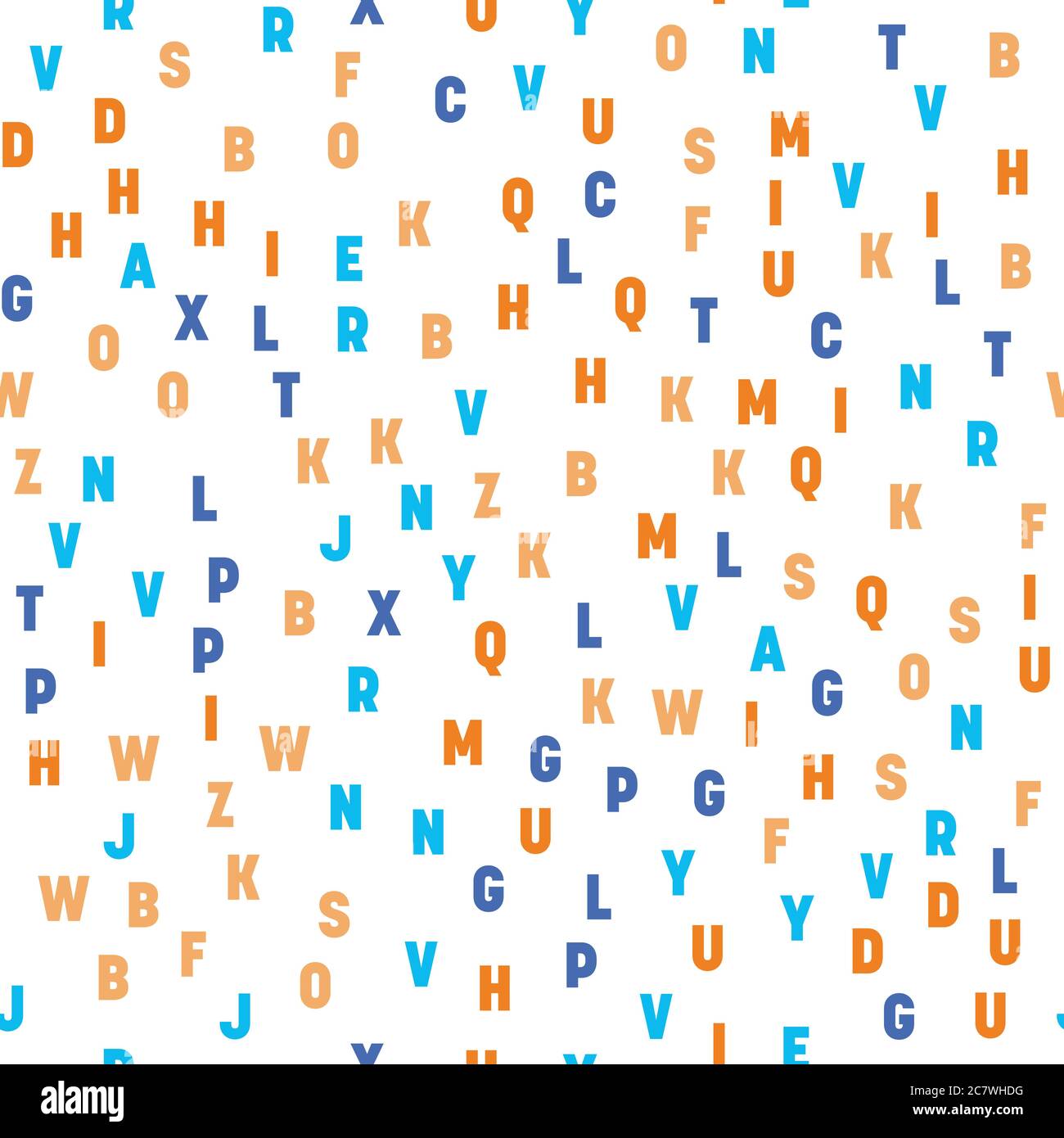 Random Order Letters Seamless pattern of colorful letters. Random order signs. Vector ...