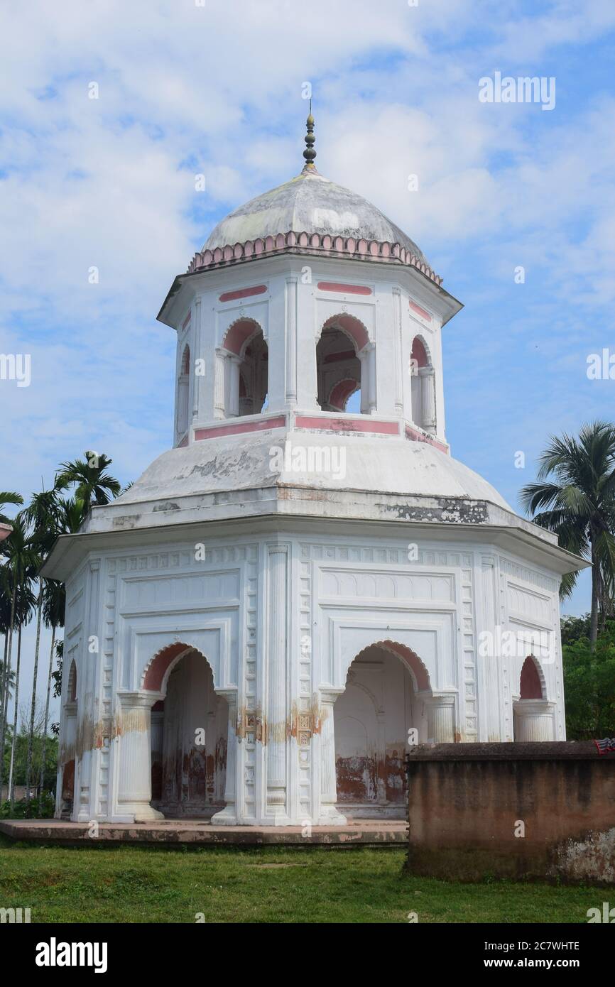 RAJSHAHI, BANGLADESH - Feb 04, 2019: Beautiful white puthyia temple im ...