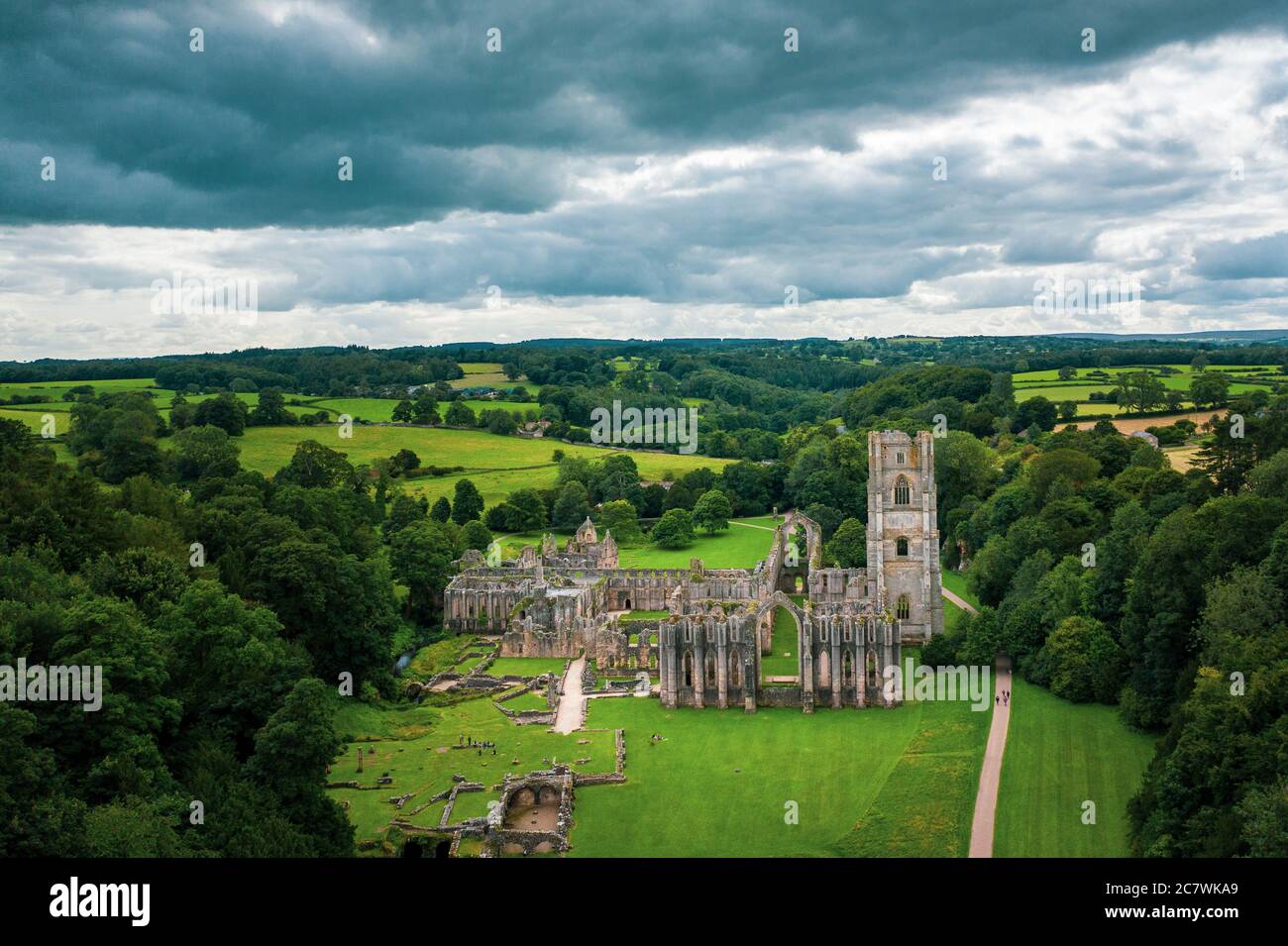 Fountains Abbey in North Yorkshire, England Stock Photo Alamy