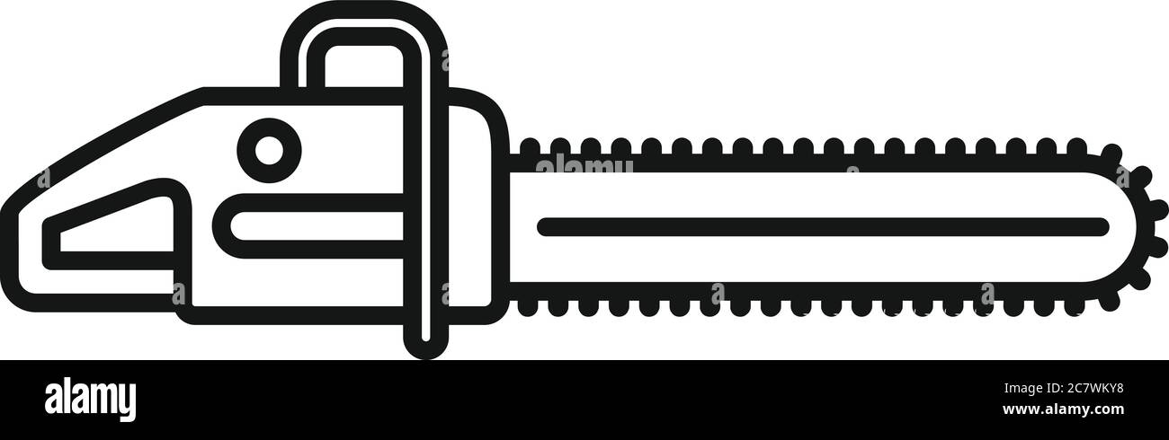 Industry chainsaw icon. Outline industry chainsaw vector icon for web