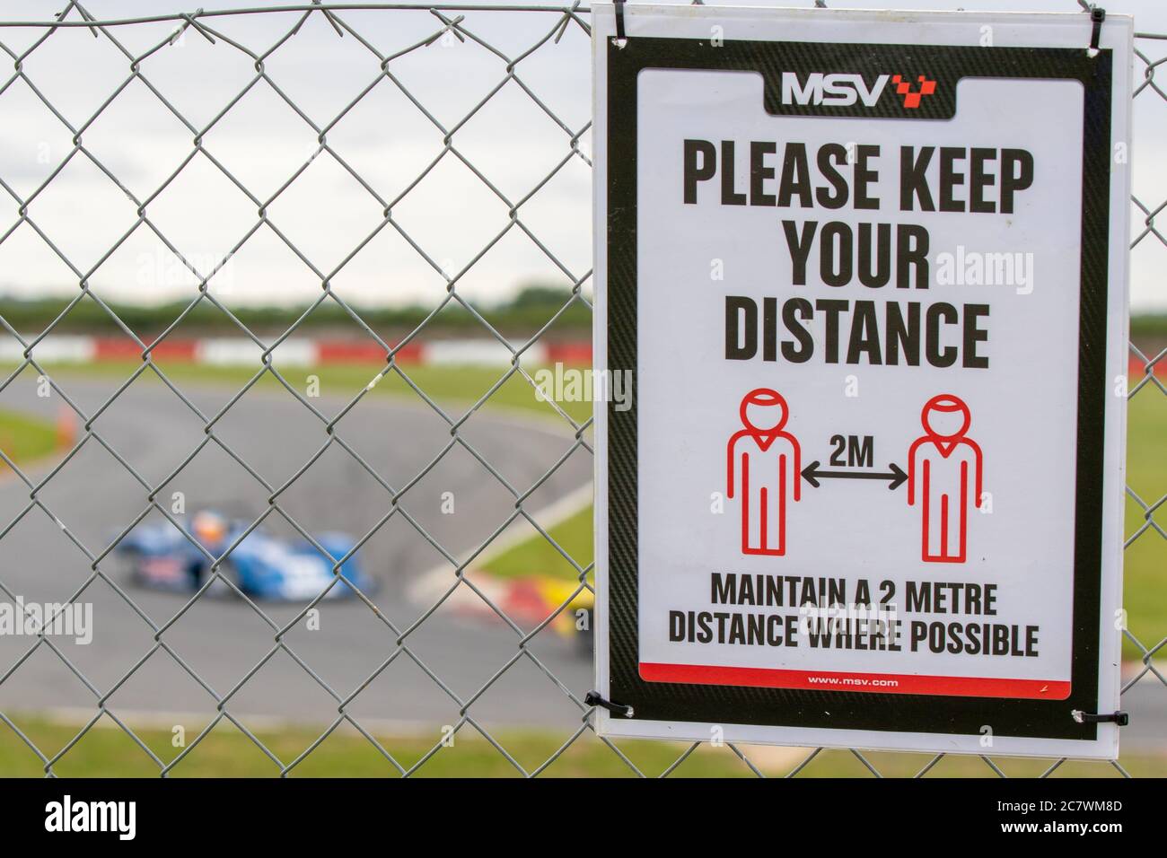 Covid19 precautions as live motorsport returns Stock Photo