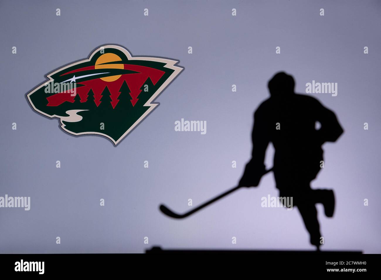 TORONTO, CANADA, 17. JULY: Minnesota Wild Concept photo. silhouette of