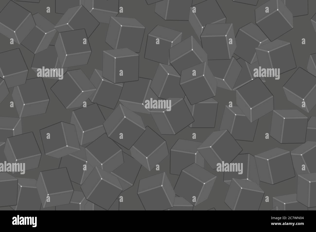 Gray Cubes Seamless Pattern on Gray Background Stock Vector