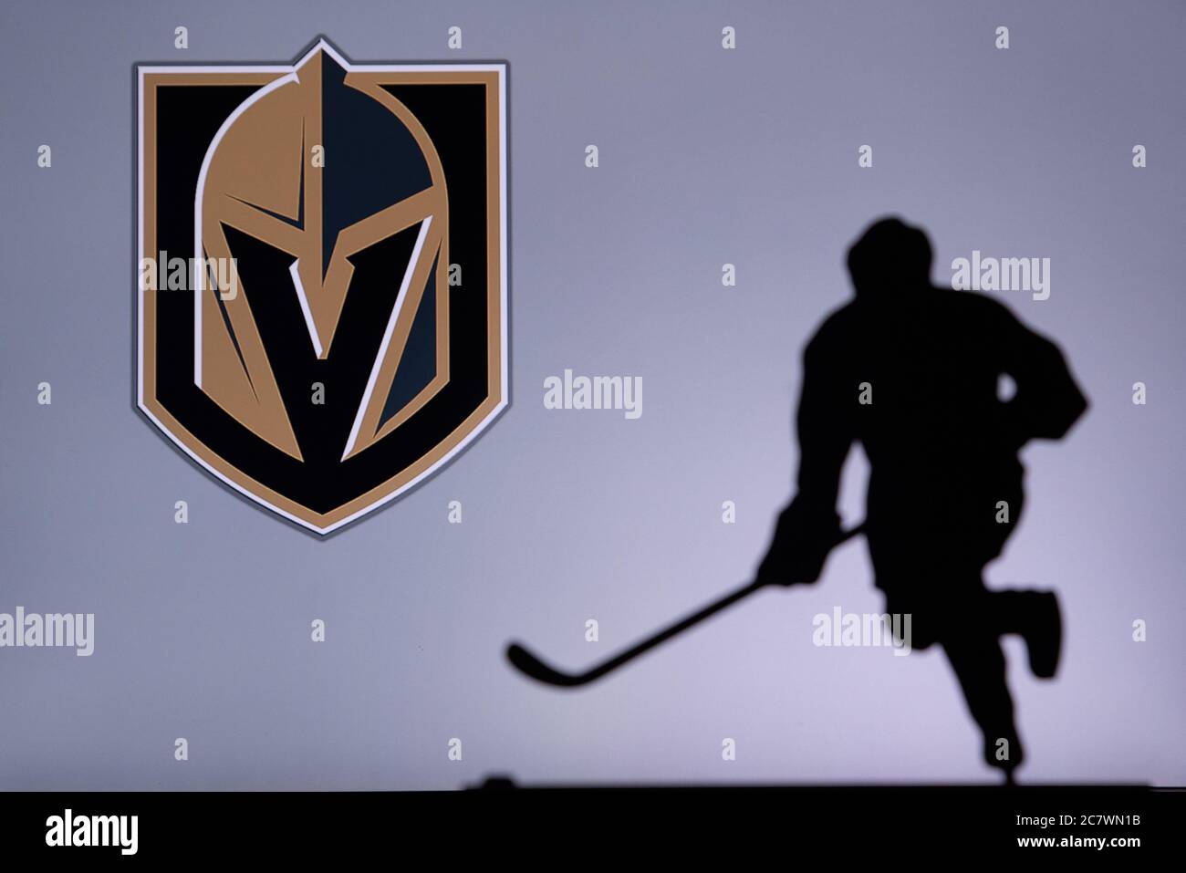 Toronto Canada 17 July Vegas Golden Knights Concept Photo Silhouette Of Profesiional Nhl Hockey Player Stock Photo Alamy