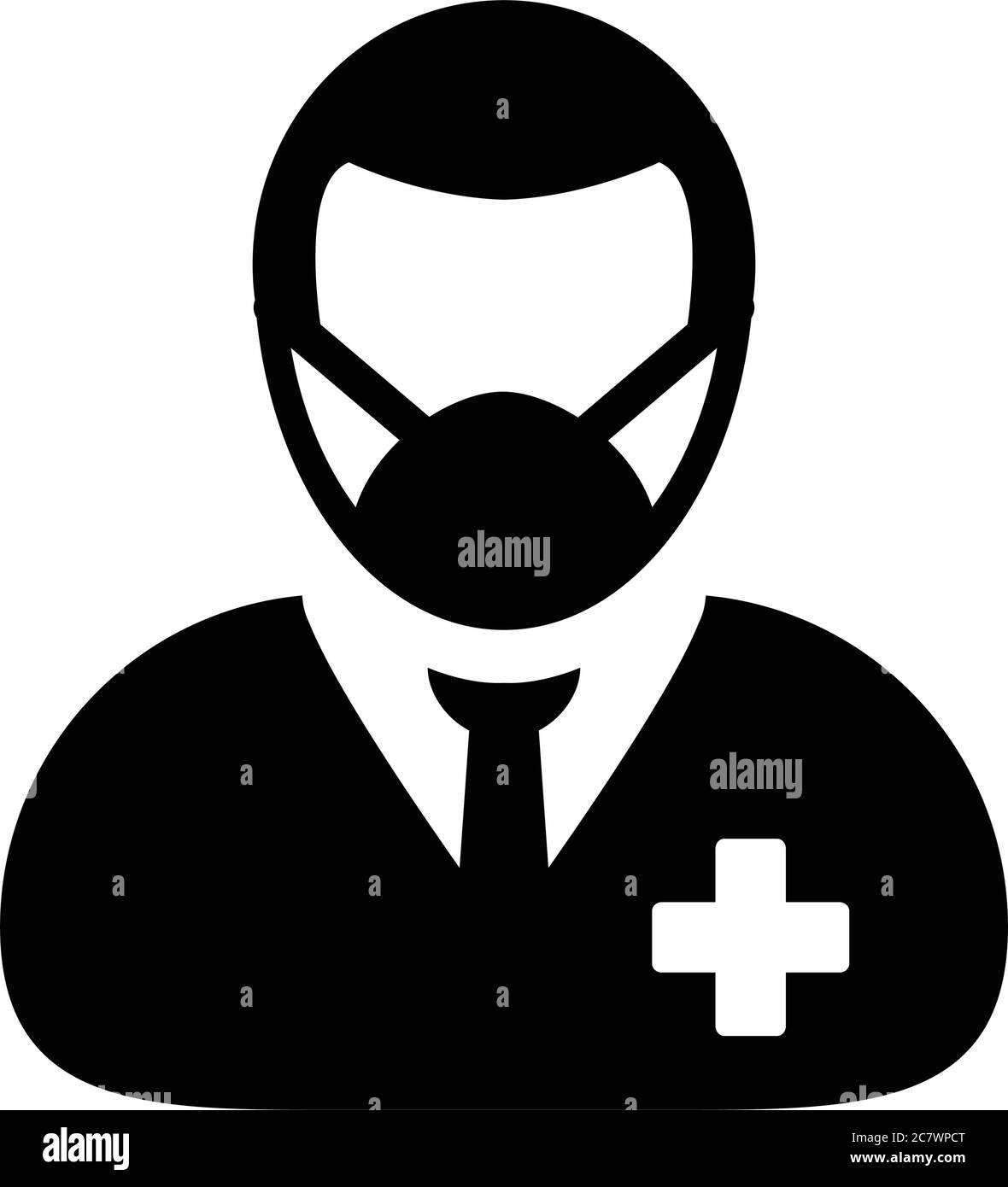 Respirator Mask Icon Vector With Patient Person Profile Male User Avatar Symbol For Medical And Health Care Protection In A Glyph Illustration Stock Vector Image Art Alamy