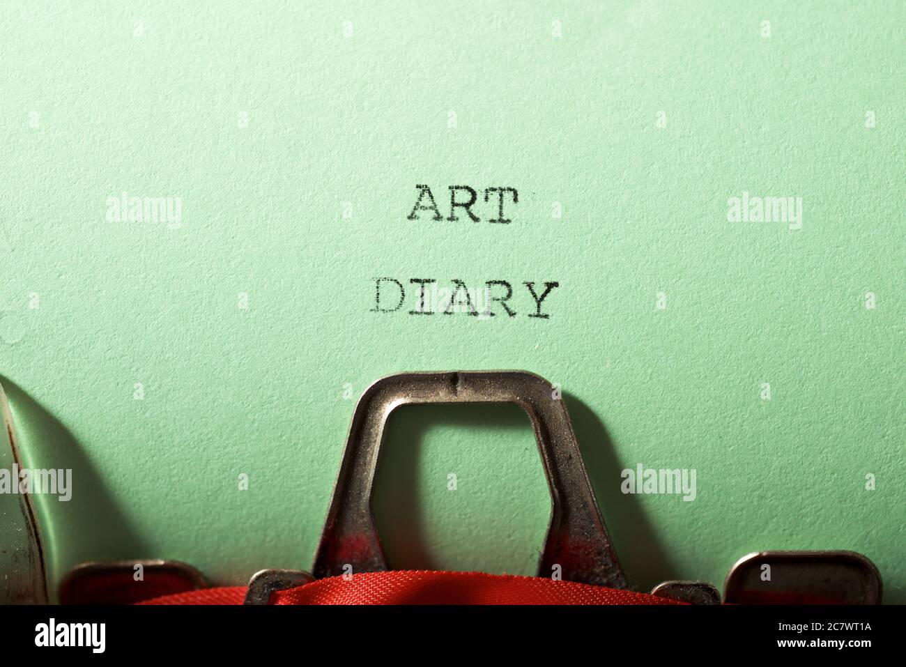 Art diary text written with a typewriter Stock Photo - Alamy