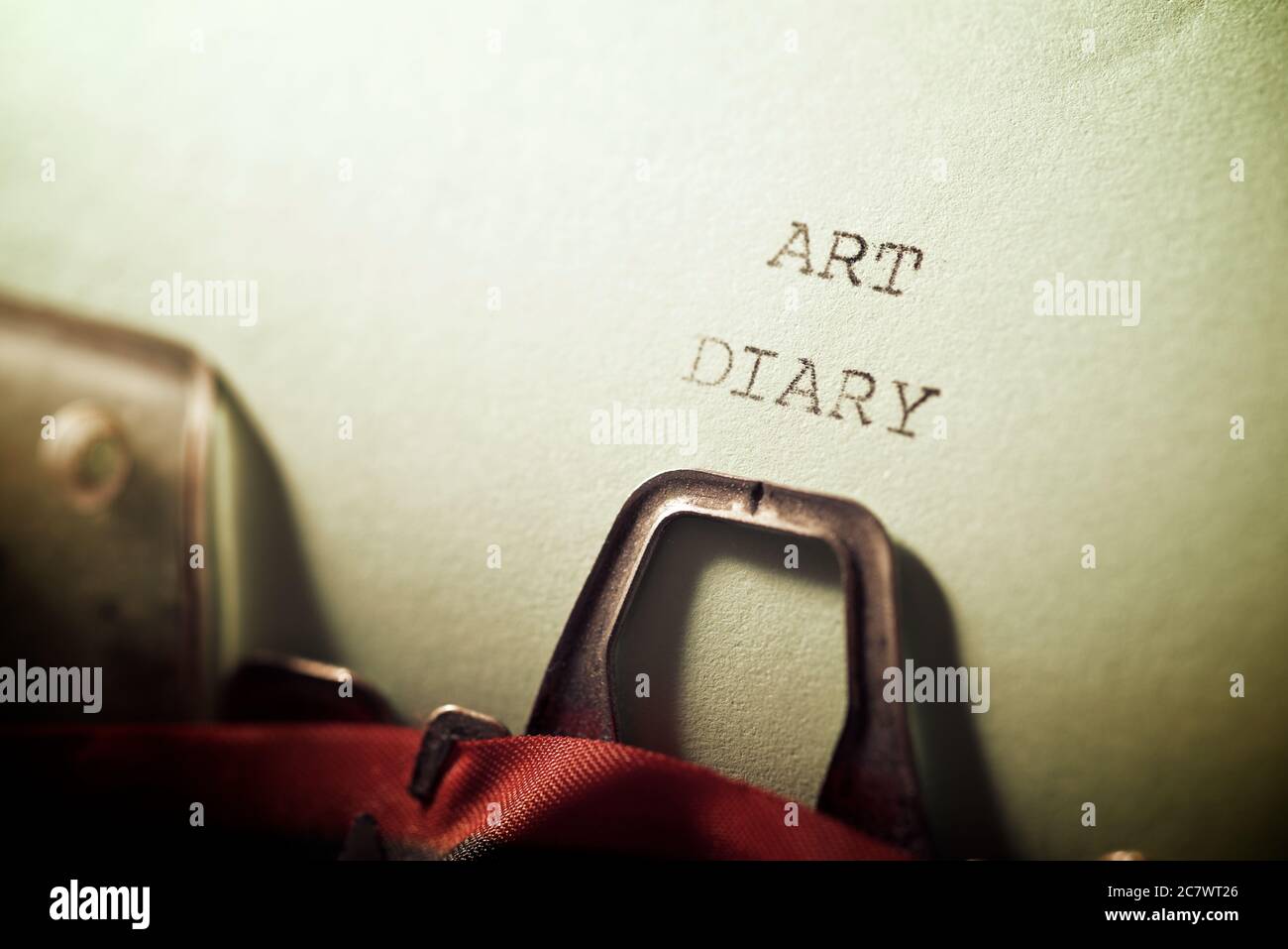 Art diary text written with a typewriter Stock Photo - Alamy