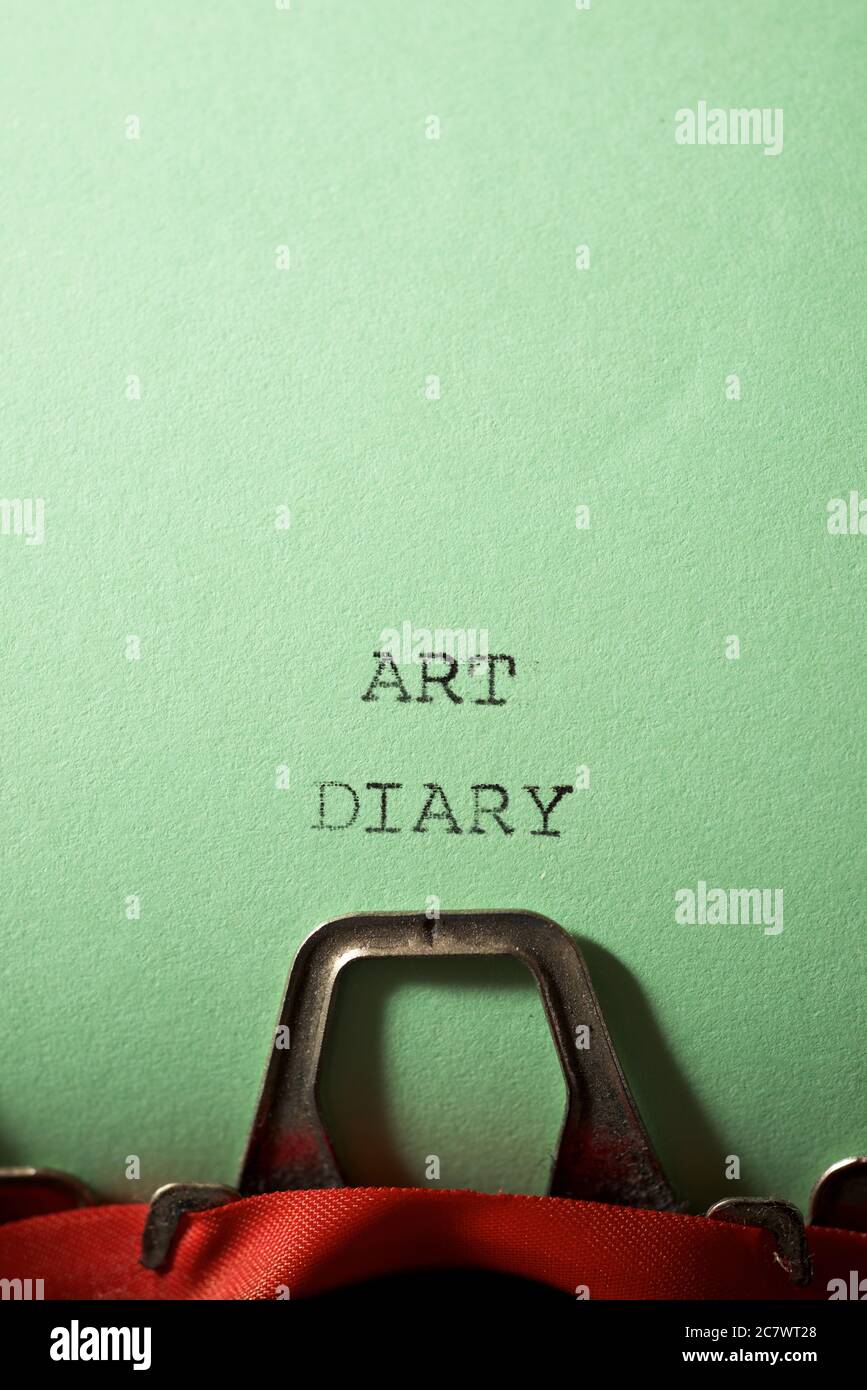 Art diary text written with a typewriter Stock Photo - Alamy