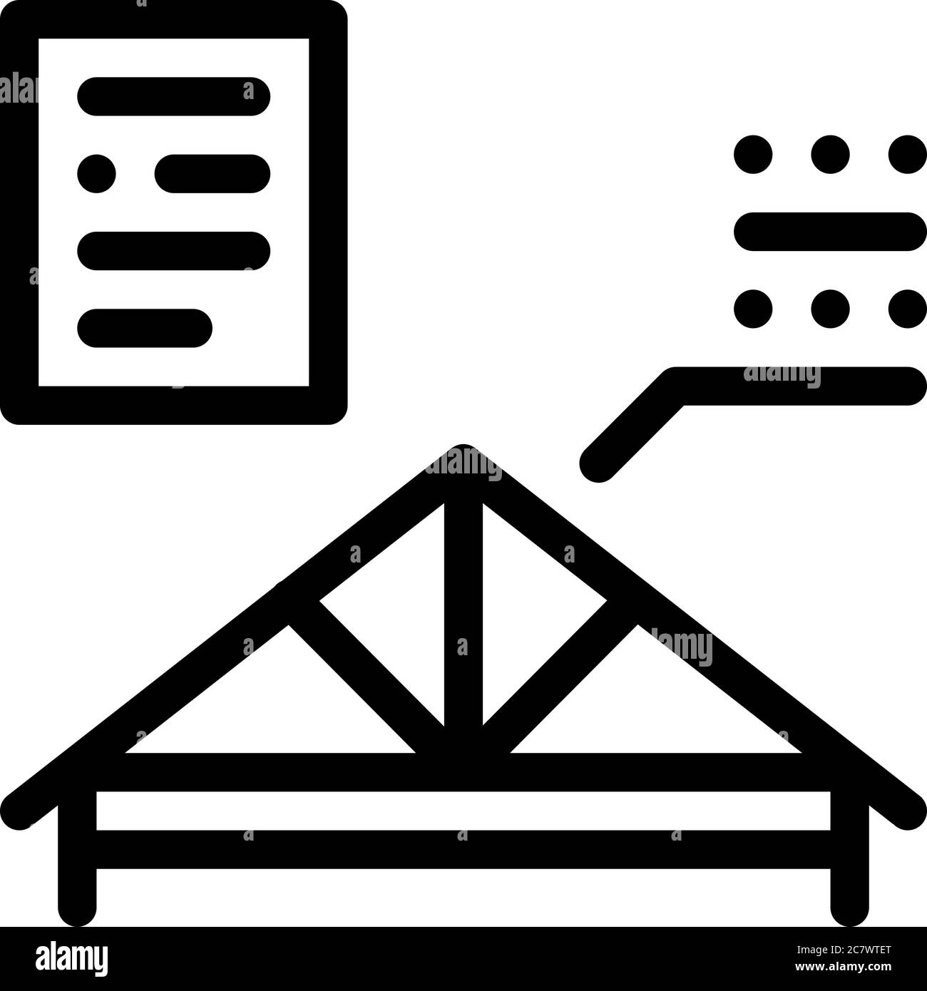 roof skeleton icon vector outline illustration Stock Vector