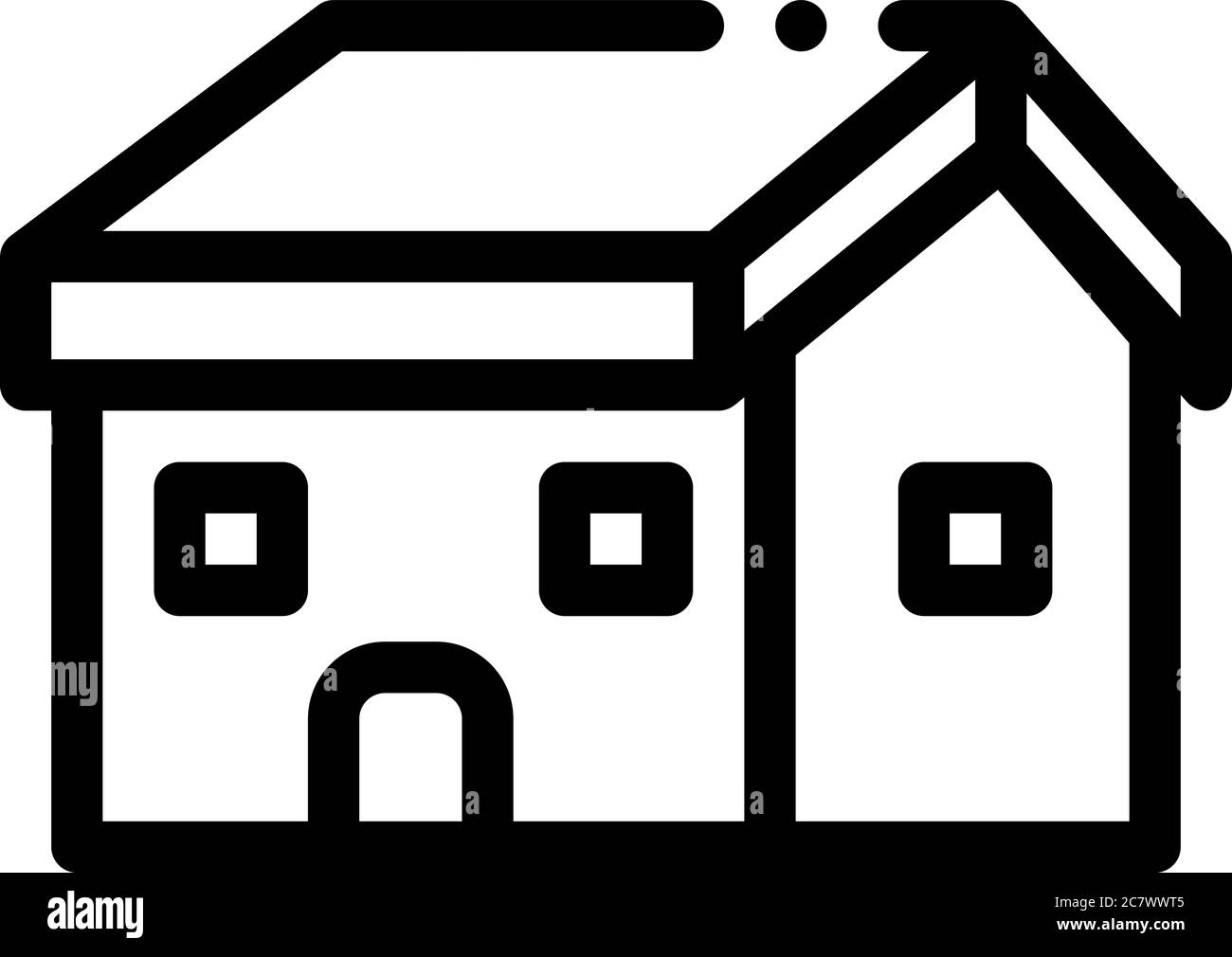 building fixed roof icon vector outline illustration Stock Vector