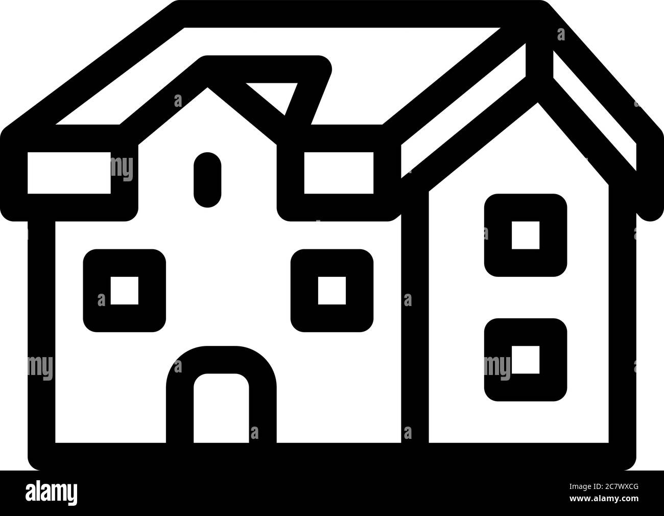 house roof type icon vector outline illustration Stock Vector