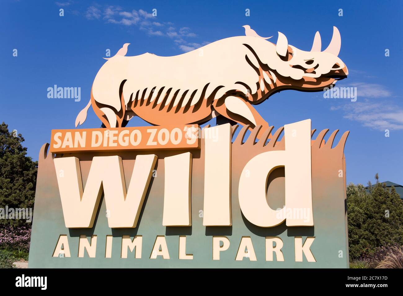 Sign for San Diego Zoo's Wild Animal Park, Escondido, San Diego County
