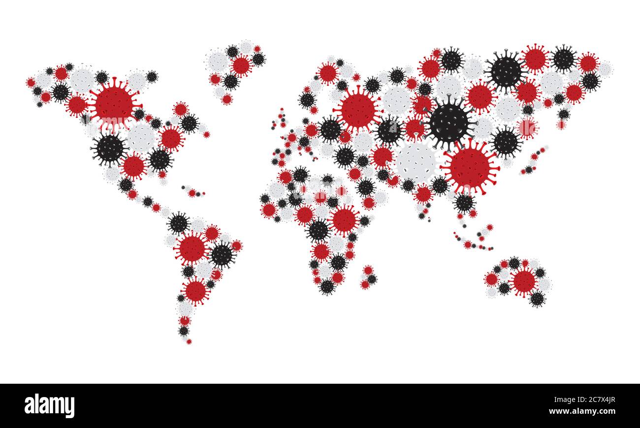 New Coronavirus Covid-19 world map concept design vector illustration ...