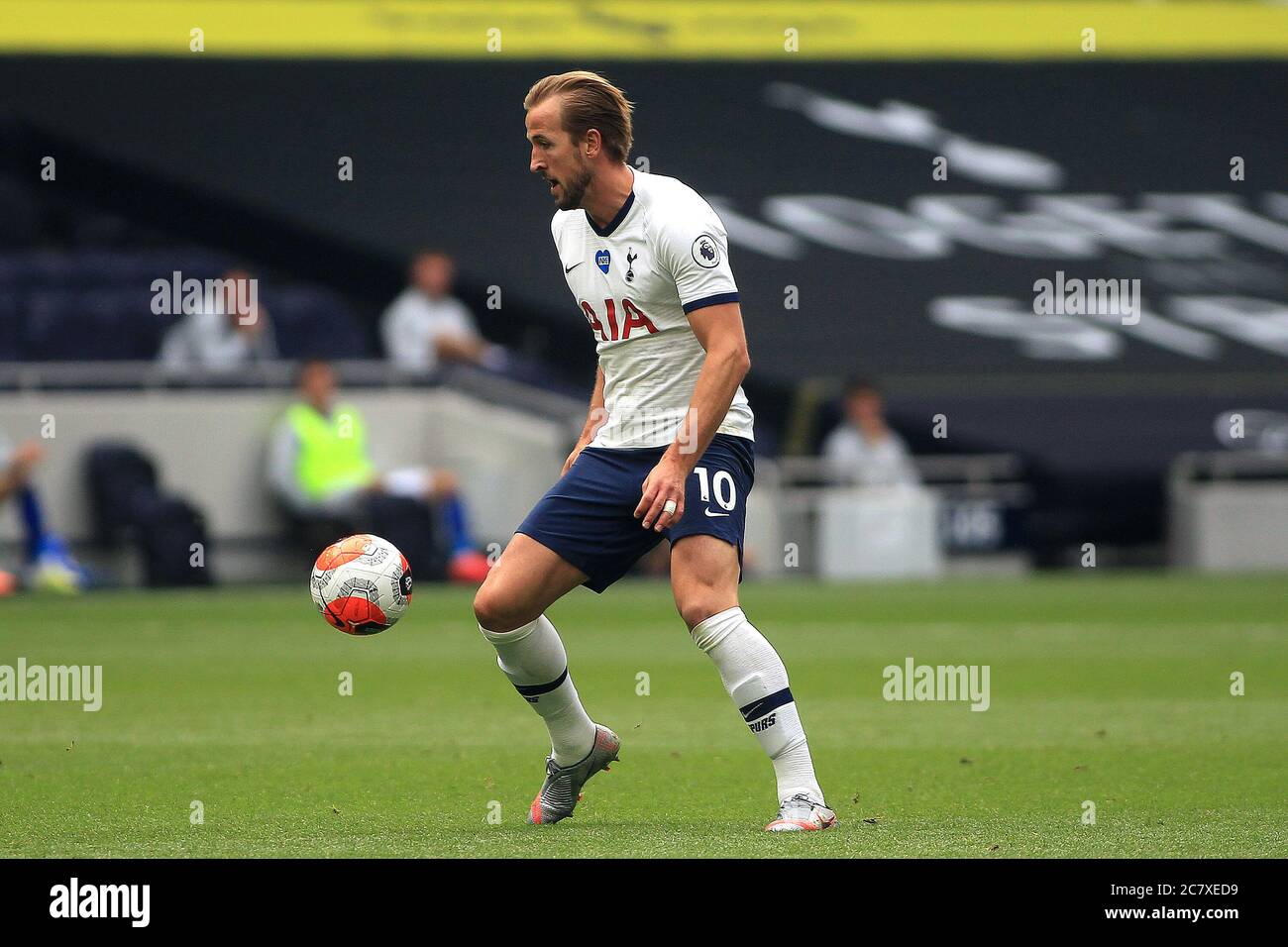 London, UK. 19th July, 2020. Harry Kane of Tottenham Hotspur in action during the game. Premier League match, Tottenham Hotspur v Leicester City at the Tottenham Hotspur Stadium in London onSunday 19th July 2020. this image may only be used for Editorial purposes. Editorial use only, license required for commercial use. No use in betting, games or a single club/league/player publications. pic by Steffan Bowen/Andrew Orchard sports photography/Alamy Live news Credit: Andrew Orchard sports photography/Alamy Live News Stock Photo