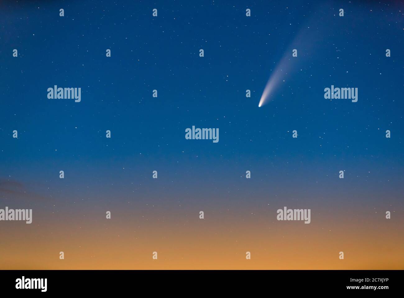 The Neowise Comet in the night sky near Winkler, Manitoba, Canada Stock Photo Alamy
