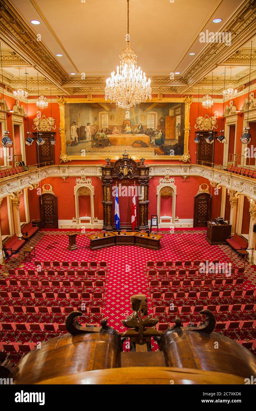 Senate chamber in the Quebec national assembly building, Quebec City, Canada Stock Photo