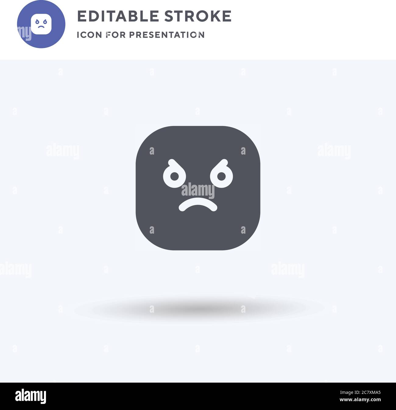 Angry icon vector, filled flat sign, solid pictogram isolated on white ...