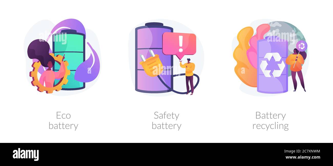 Environmentally friendly battery vector concept metaphors Stock Vector