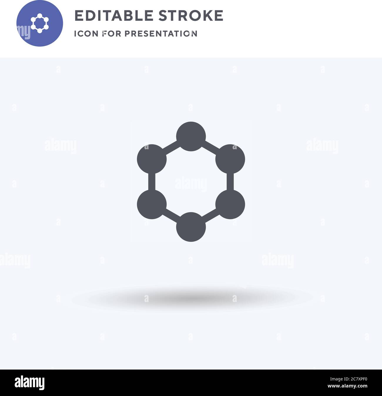 Molecule icon vector, filled flat sign, solid pictogram isolated on ...