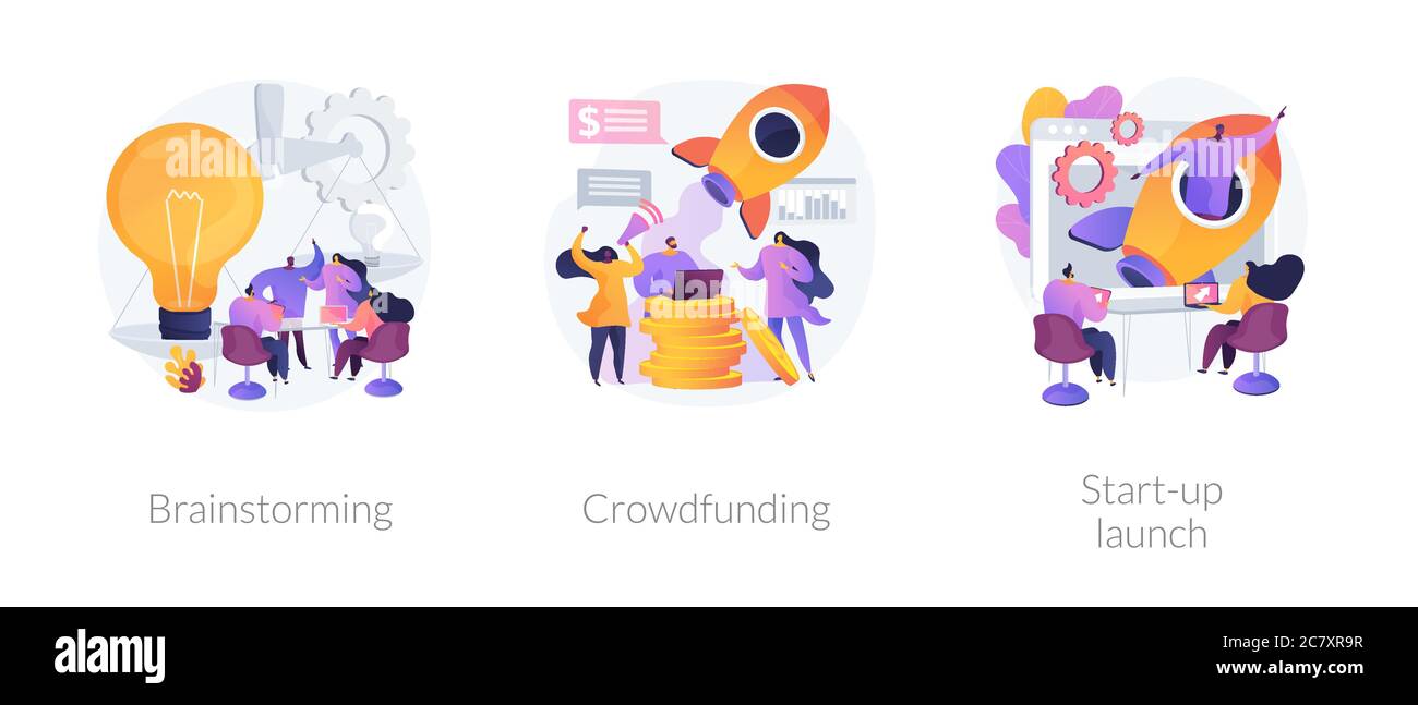 Startup launching process vector concept metaphors Stock Vector Image